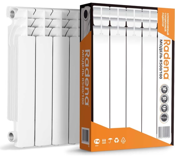 Алюминиевый радиатор Radena 500/100 10 секций 008010330