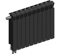 Биметаллический радиатор RIFAR MONOLIT Ventil 500 Антрацит 10 секц. нижн. лев. R-MN-500-10-VL-AN