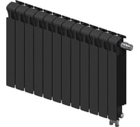 Биметаллический радиатор RIFAR MONOLIT Ventil 500 Антрацит 12 секц. нижн. прав. R-MN-500-12-VR-AN
