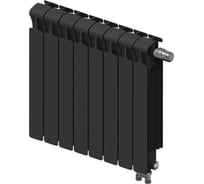 Биметаллический радиатор RIFAR MONOLIT Ventil 500 Антрацит 08 секц. нижн. прав. R-MN-500-08-VR-AN