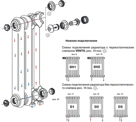 Стальной трубчатый радиатор отопления RIFAR TUBOG титан TUB 2180-04-DV1-TI