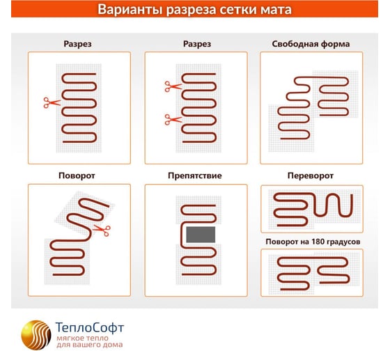 Электрический теплый пол под плитку ТеплоСофт 2,5м.кв. 375Вт 25375/2