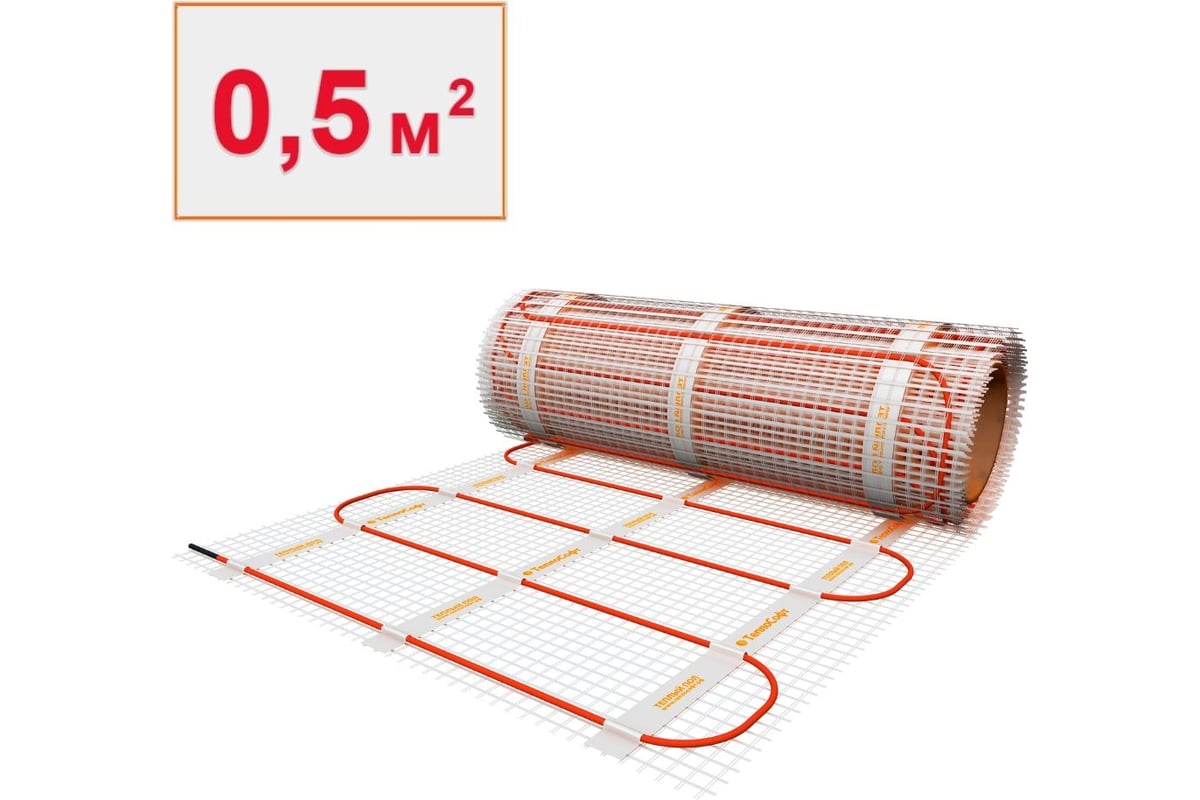 Электрический теплый пол под плитку ТеплоСофт 0,5 м2 75Вт 0575/2 - выгодная  цена, отзывы, характеристики, фото - купить в Москве и РФ