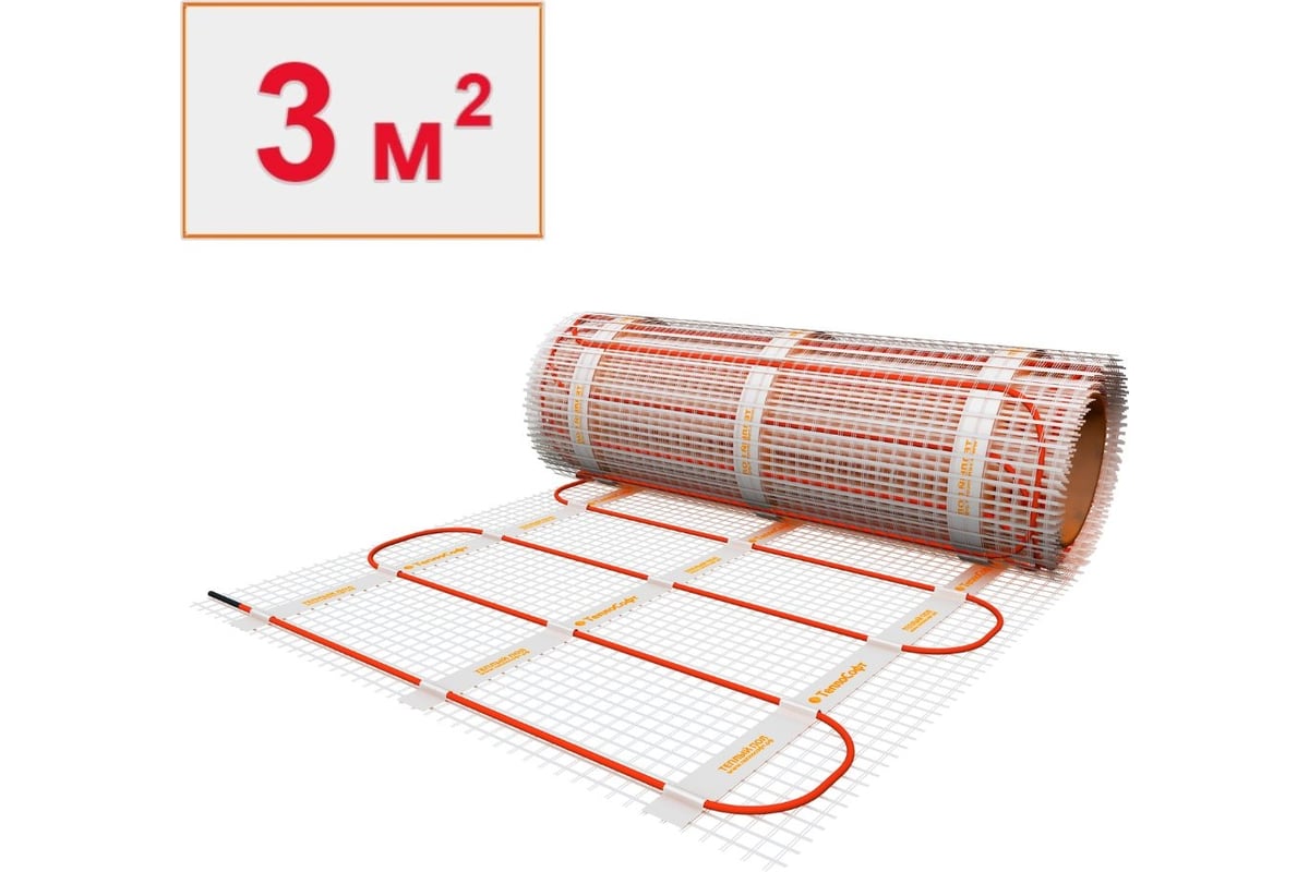 Электрический теплый пол под плитку ТеплоСофт 3м.кв. 450Вт 3450/2 -  выгодная цена, отзывы, характеристики, фото - купить в Москве и РФ