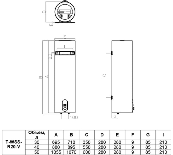 Водонагреватель Timberk R20 50л. T-WSS50-R20-V