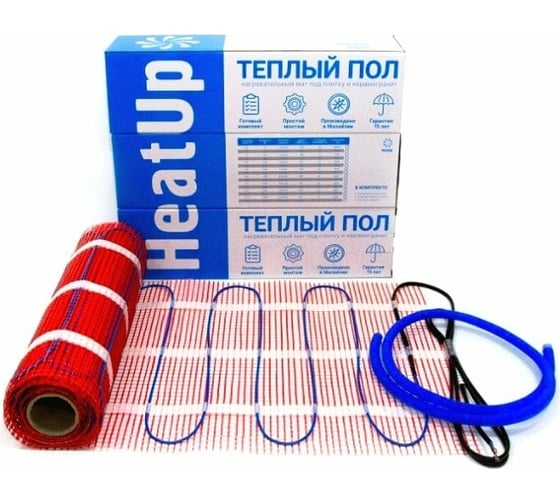 Нагревательный электрический мат HeatUp 2.5 м2 теплый пол под плитку 005
