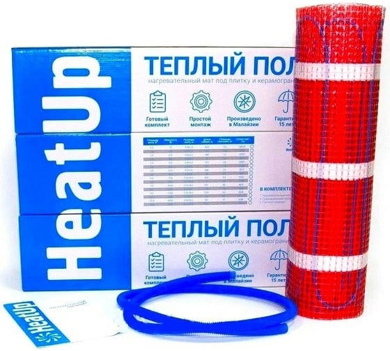 Нагревательный электрический мат HeatUp 3.5м2 теплый пол под плитку 007