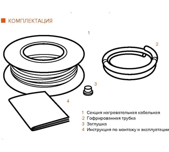 Греющий кабель IQWATT CLIMATIQ CABLE для установки в слой цементно-песчаной стяжки для любого керамического покрытия толщиной не более 10 мм, 1200 Вт - 60 м - 8 м.кв. 206297
