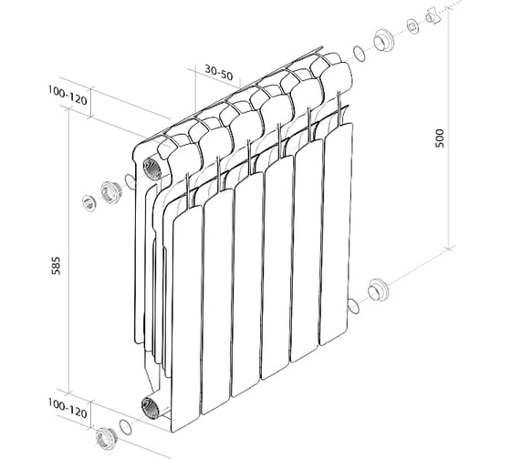 Радиатор Royal Thermo Indigo 500 8 секций НС-1054827