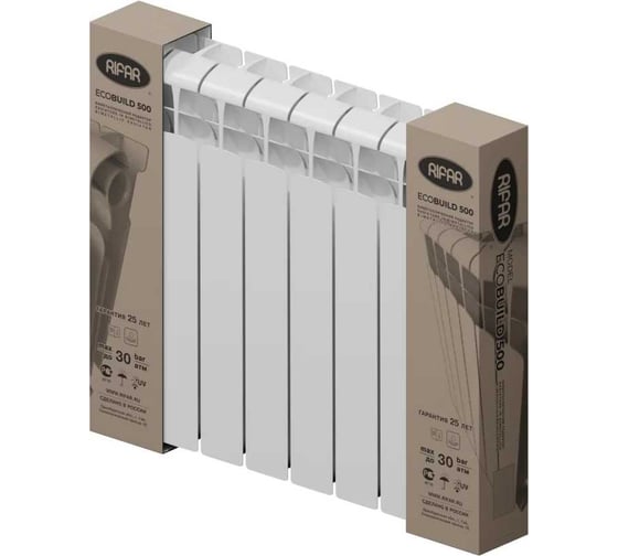 Биметаллический радиатор RIFAR ECOBUILD 300 08 секц. бок. R-EB-300-08