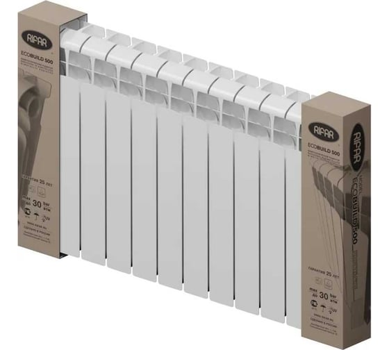Биметаллический радиатор RIFAR ECOBUILD 300 12 секц. бок. R-EB-300-12