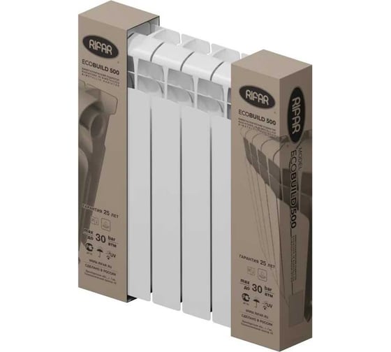 Биметаллический радиатор RIFAR ECOBUILD 300 06 секц. бок. R-EB-300-06