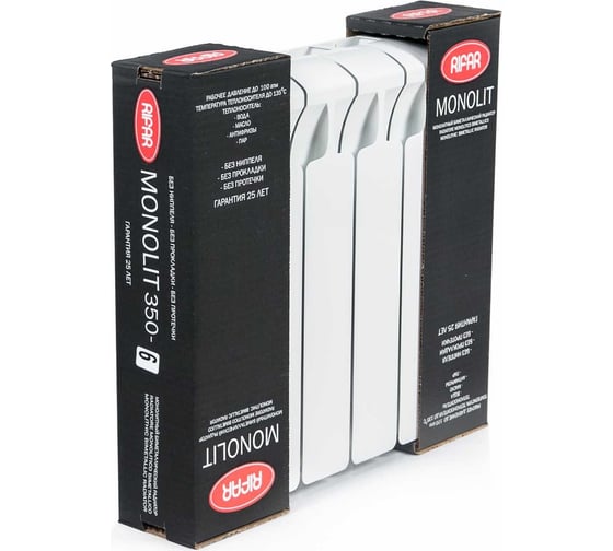 Биметаллический радиатор RIFAR MONOLIT 300 06 секц. бок. R-MN-300-06