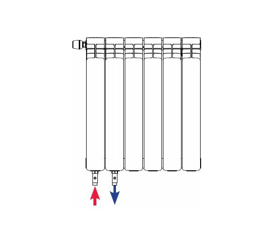 Биметаллический радиатор RIFAR Base Ventil BVL 500 - 06 R50006НПЛ 1