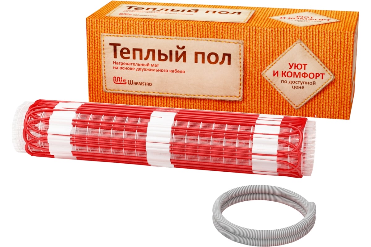 Нагревательный мат Warmstad WSM 100 Вт/0,65 кв.м 2206160 - выгодная цена,  отзывы, характеристики, фото - купить в Москве и РФ