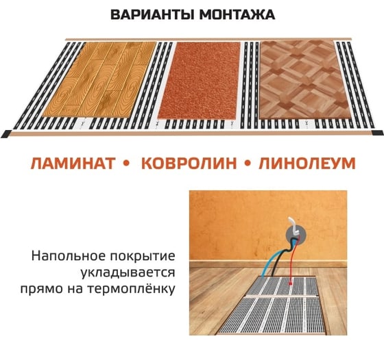 Комплект инфракрасного пленочного теплого пола Истэк 5м2 BlackWarm 5