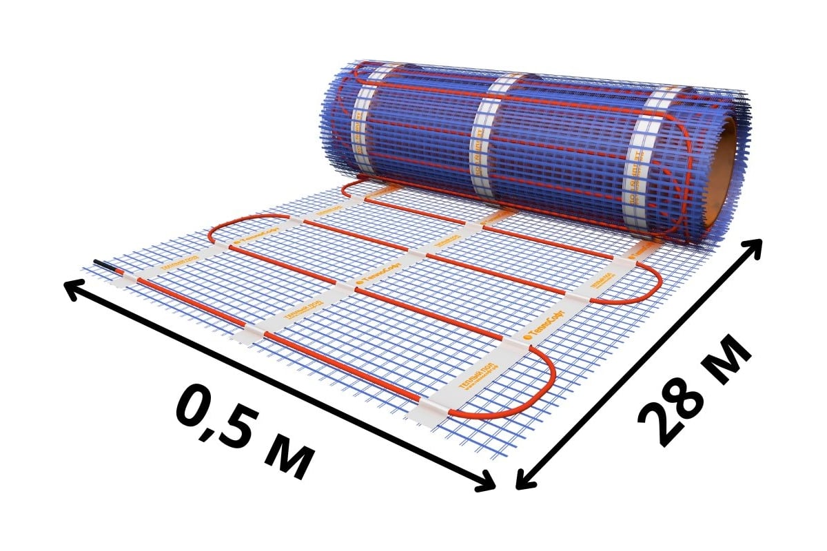 Нагревательный мат ТеплоСофт Профи 14 м.кв., 2100 Вт, с терморегулятором  142100 - выгодная цена, отзывы, характеристики, фото - купить в Москве и РФ