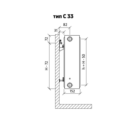Стальной радиатор PURMO Compact C 33-500-2000 B EVRA F0Z3305020019E00