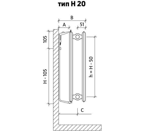 Стальной радиатор PURMO Hygiene H 20-300-600 EVRA F0Z2003006001E00