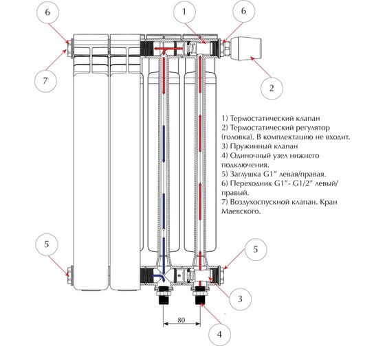 Радиатор RIFAR Alum 500 х 4 сек VR RAL50004НПП RAL50004НПП50