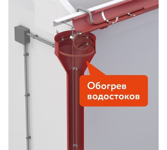 Греющий кабель для обогрева труб, водостоков и кровли IndAstro Lite 21 вт., длина 40 м 2243185