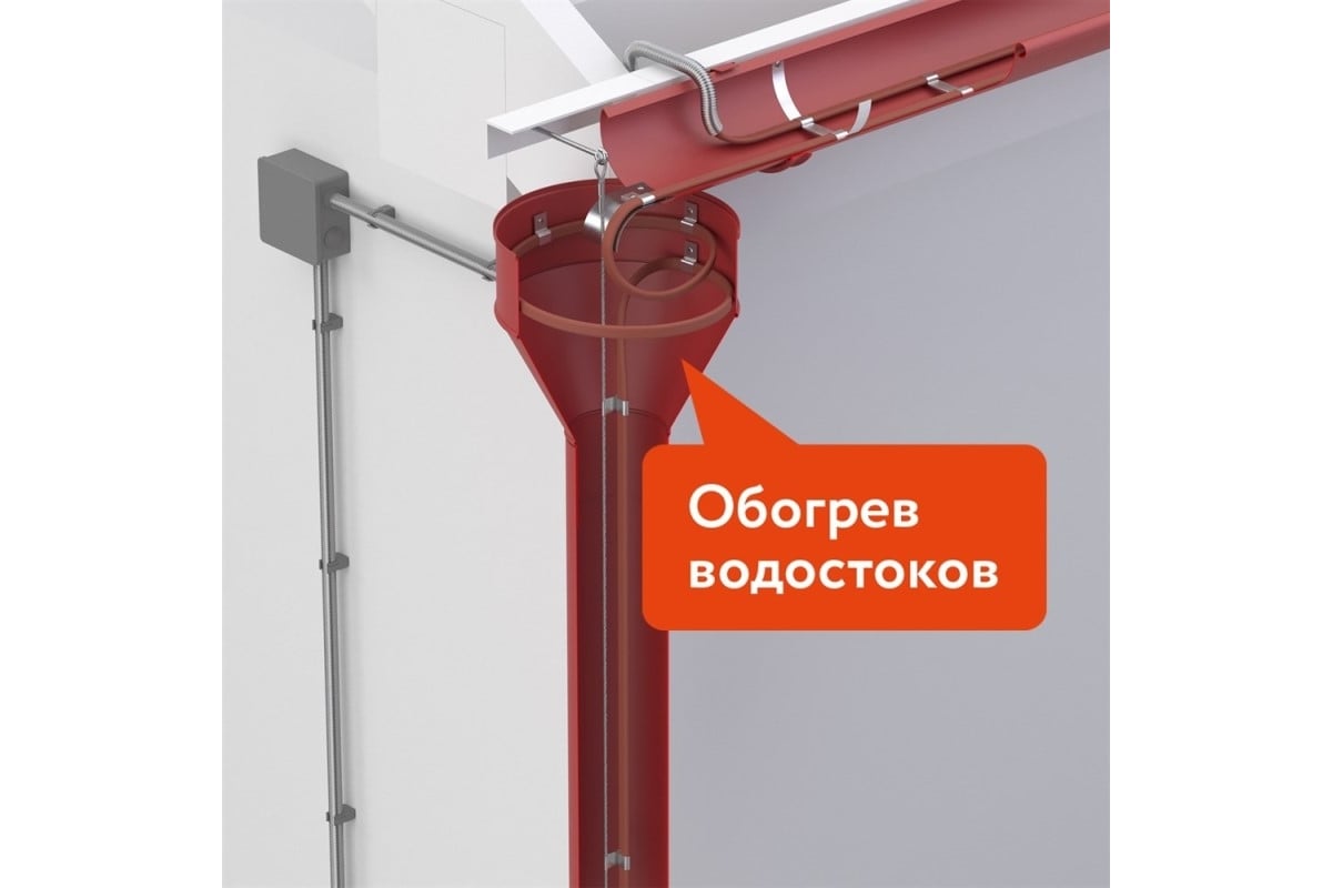 Греющий кабель для обогрева труб, водостоков и кровли IndAstro Lite 12 ...