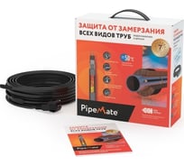 Греющий кабель для обогрева труб саморегулирующийся готовый комплект 25вт/м, 5м PipeMate 2265960