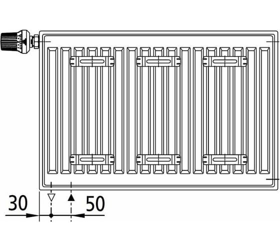 Радиатор Kermi FTV 22, 1003001100, X2 Inside, R, RAL 9016 белый FTV220301101R2Z