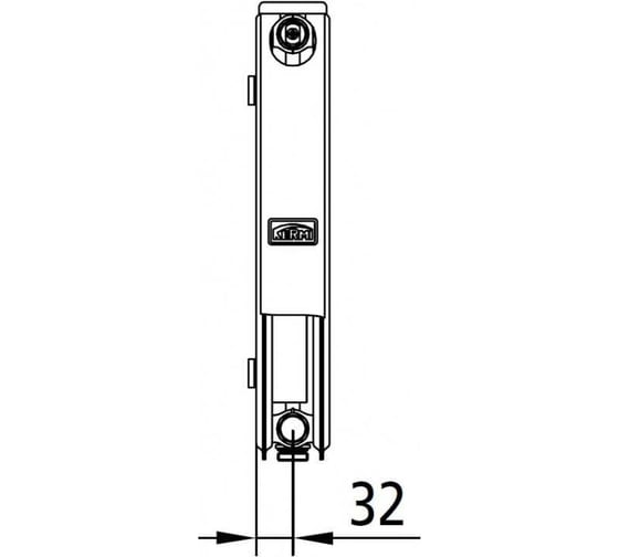 Радиатор Kermi FTV 12, 64400900, X2 Inside, R, RAL 9016 белый FTV120400901R2Z