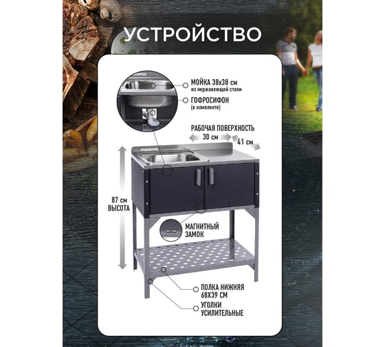 Модульный шкаф с мойкой Forester BQ-714
