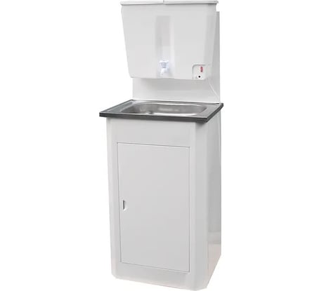 Дачный умывальник Лидер мойка из нержавеющей стали, нагреватель воды, бак 22 л, белый 010025