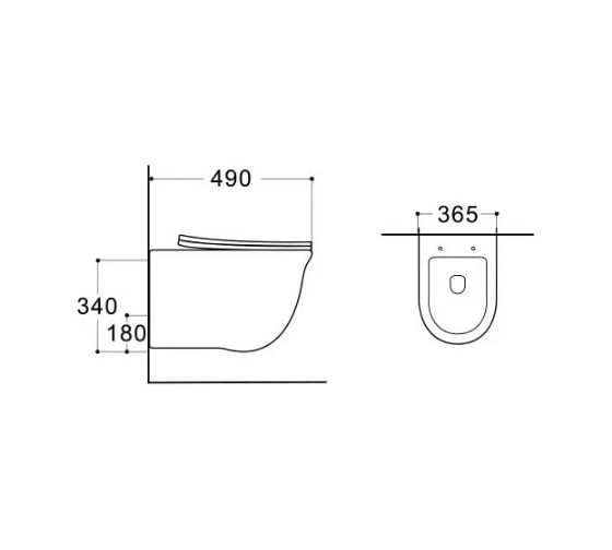 Подвесной унитаз компакт Aquatek КЛАССИК безободковый 490x365x340 AQ1112-00 00000131475