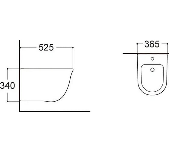 Подвесное биде Aquatek КЛАССИК 525x365x340 AQ1160-00 00000130586