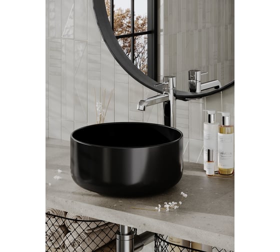 Накладная раковина ORANGE B07-345B санфарфор, черный матовый X351597809