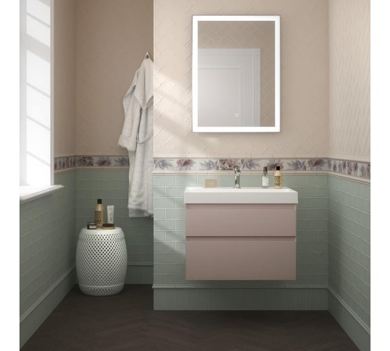 Раковина KERAMA MARAZZI CUBO подвесная\мебельная 70, белая глянцевая CU.wb.70