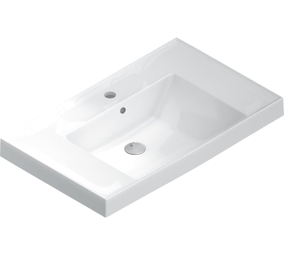 Раковина KERAMA MARAZZI CUBO подвесная\мебельная 80, белая глянцевая CU.wb.80