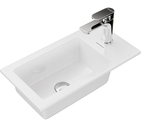 Раковина KERAMA MARAZZI LATO встраиваемая сверху 50, белая глянцевая LA.wb.50