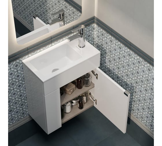 Раковина KERAMA MARAZZI LATO встраиваемая сверху 50, белая глянцевая LA.wb.50