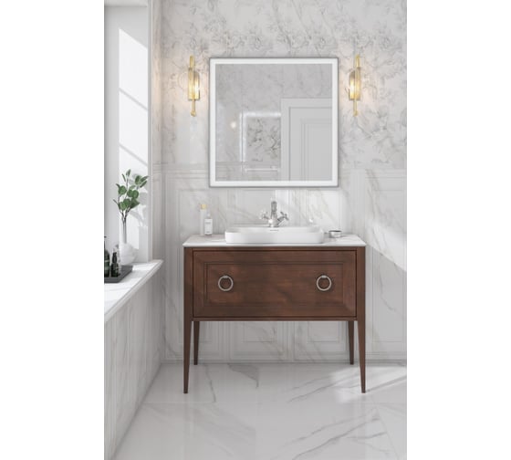 Раковина KERAMA MARAZZI PLAZA встраиваемая сверху 55, белая глянцевая PLR.wbi.55.1