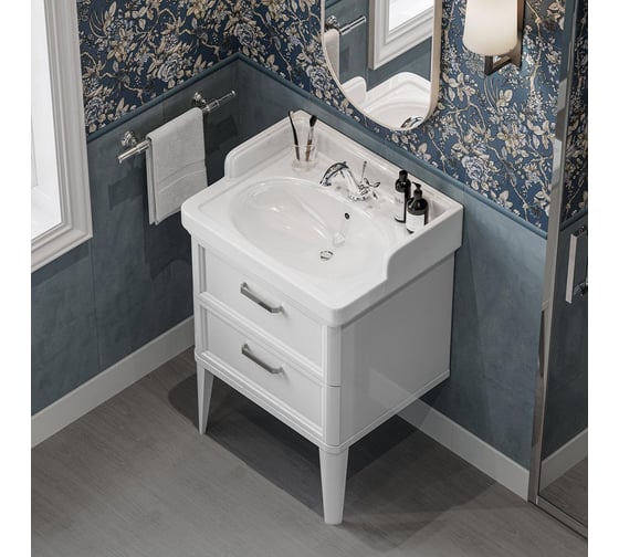 Раковина KERAMA MARAZZI POMPEI подвесная/мебельная 60, белая глянцевая PO.wb.60