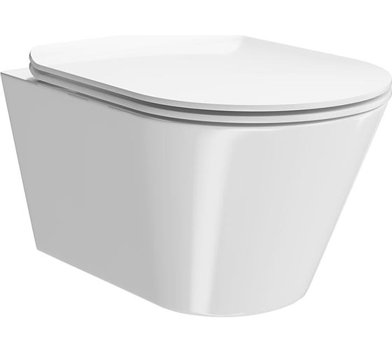 Подвесной унитаз KERAMA MARAZZI PLAZA Modern безободковый, белый глянцевый PLMR.wc.02