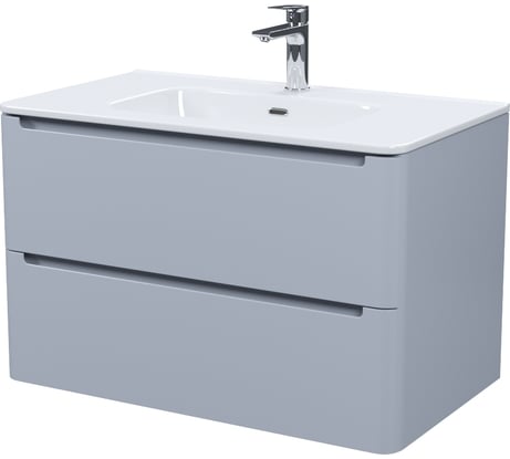 Подвесная тумба с умывальником IDDIS Edifice 80 см, светло-серый, умывальник 0108000i28 EDI80L0i95K