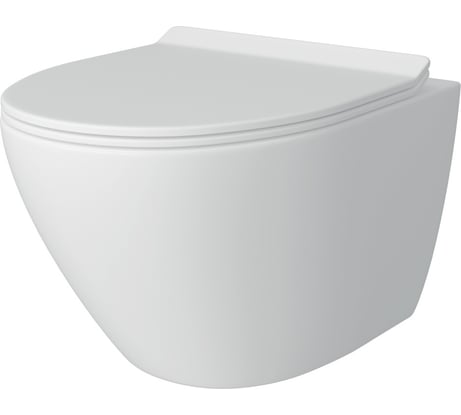 Подвесной унитаз Teymi Lina Pro безободковый, сиденье микролифт T40106 ЦБ-00268215