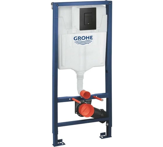 Система инсталляции для подвесного унитаза GROHE Solido 3 в 1 в сборе, H=1.13 м Rapid SL 38528001 + панель 38966KF0 матовый черный + комплект креплений 38811KF0 00000128769