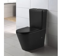 Унитаз Azario Vetro AZ-2149-MB напольный, безободковый, чёрный матовый, в комплекте с сиденьем микролиф 00082657