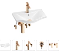 Раковина для ванной Wellsee Bisouв наборе 5 в 1 201005074