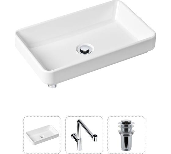 Накладная раковина для ванной Lavinia Boho Bathroom Sink Slim в комплекте 3 в 1 21520153 1
