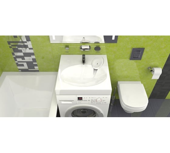 Раковина AQUADREAM Мэйси V5D1 белая, в комплекте с кронштейнами и сифоном VKA005D001