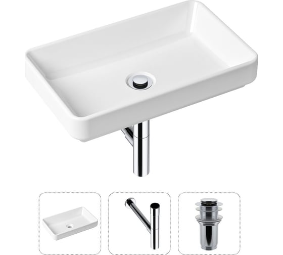 Накладная раковина для ванной Lavinia Boho Bathroom Sink Slim в комплекте 3 в 1 21520133