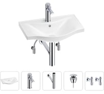 Раковина для ванной Wellsee Bisouв наборе 5 в 1 201005101